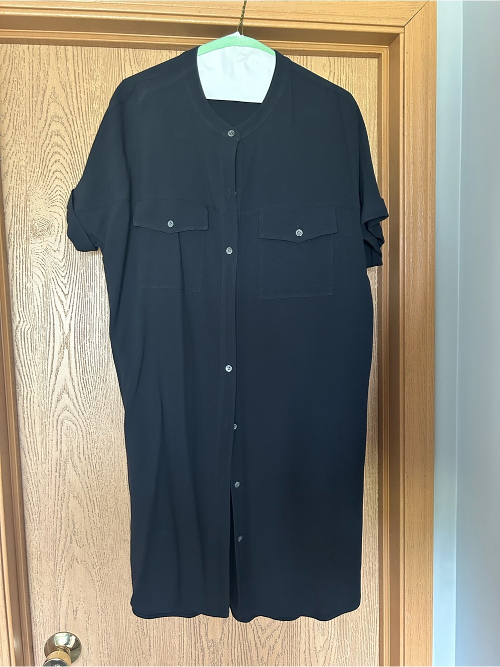 NWT Theory Black Button-Front Shirt Dress